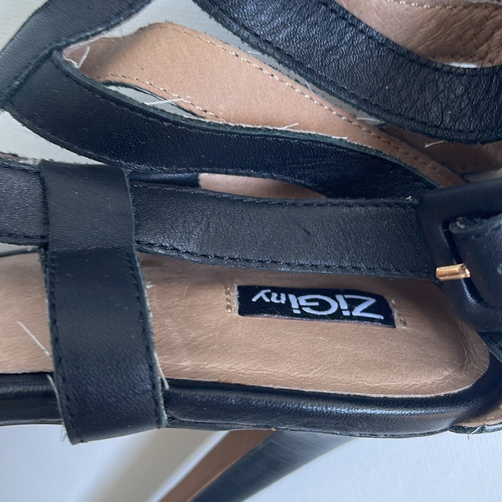 Ziginy Proxy Black Knee High Gladiator Heeled San… - image 4